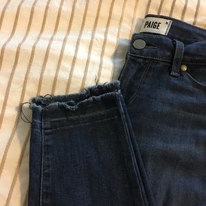 Paige Skinny Jeans with Fraying Hem